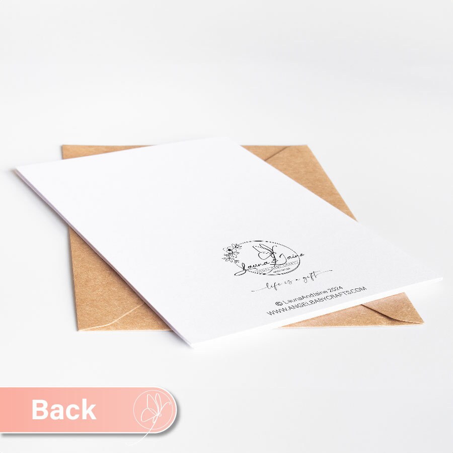 Miscarriage Sympathy Card, Gift Personalized Frameable Card, Back