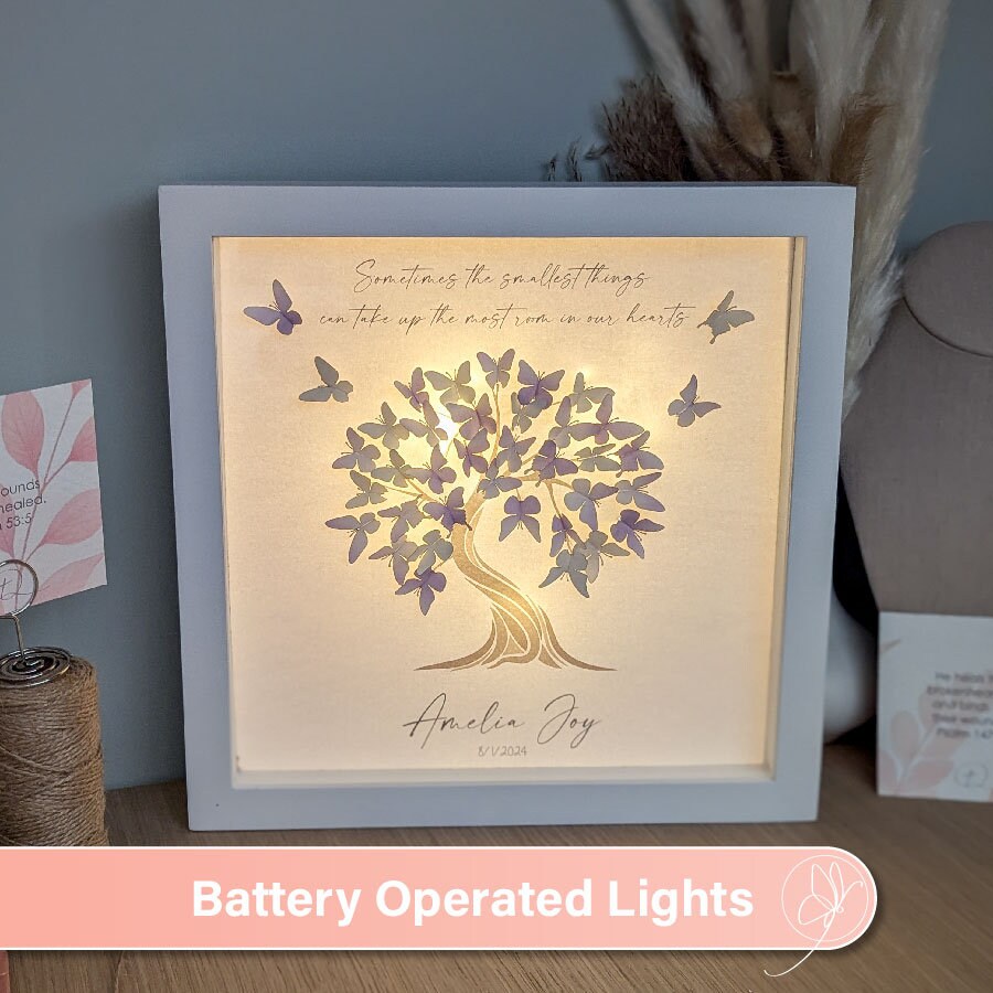 Miscarriage Gift - Butterfly Tree Framed 3D Art