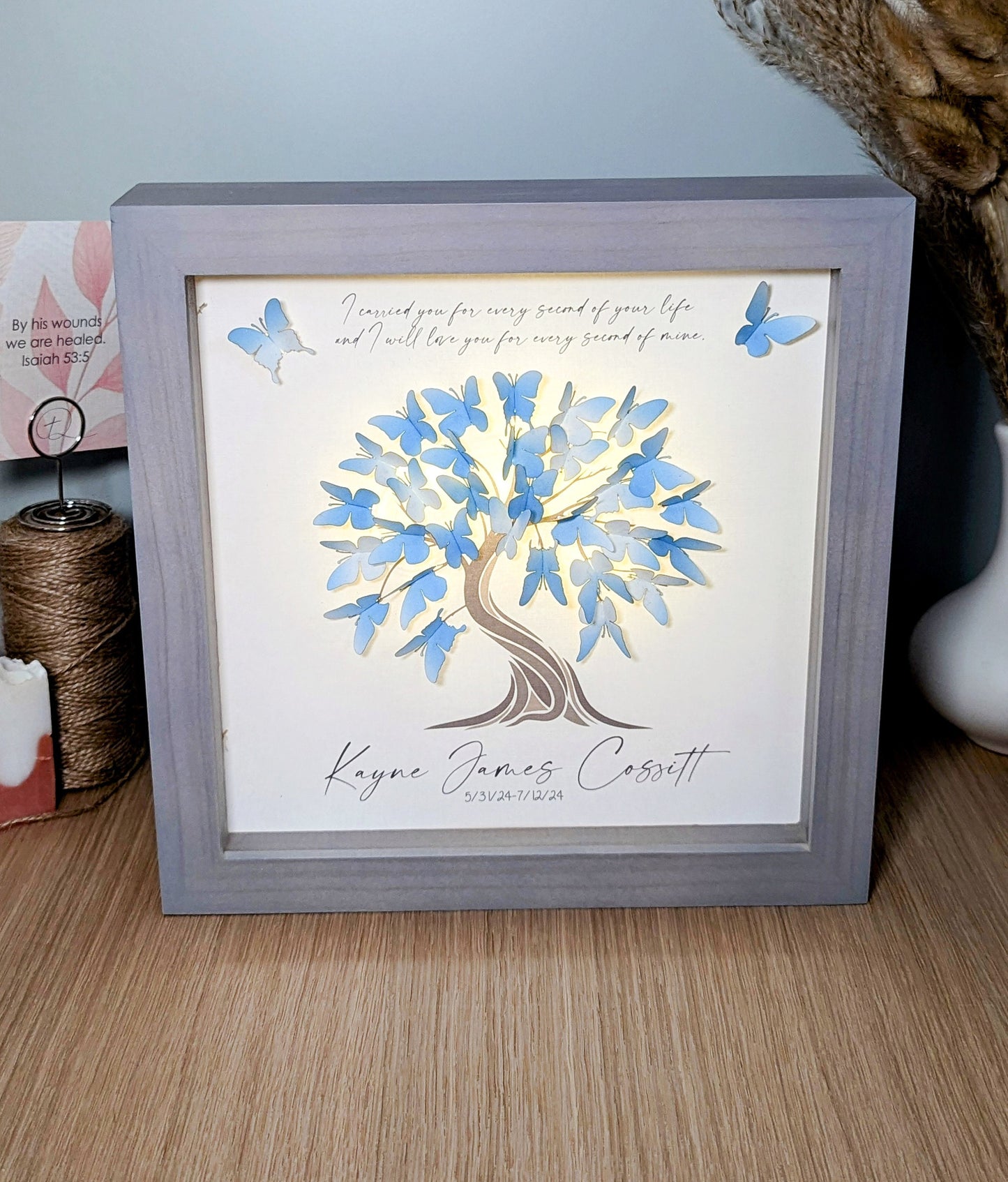 Miscarriage Gift - Butterfly Tree Framed 3D Art Shadow Box