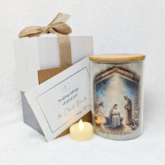 Christmas Nativity Light Family Gift - Sleep in Heavenly Peace - Greeting Card Gift