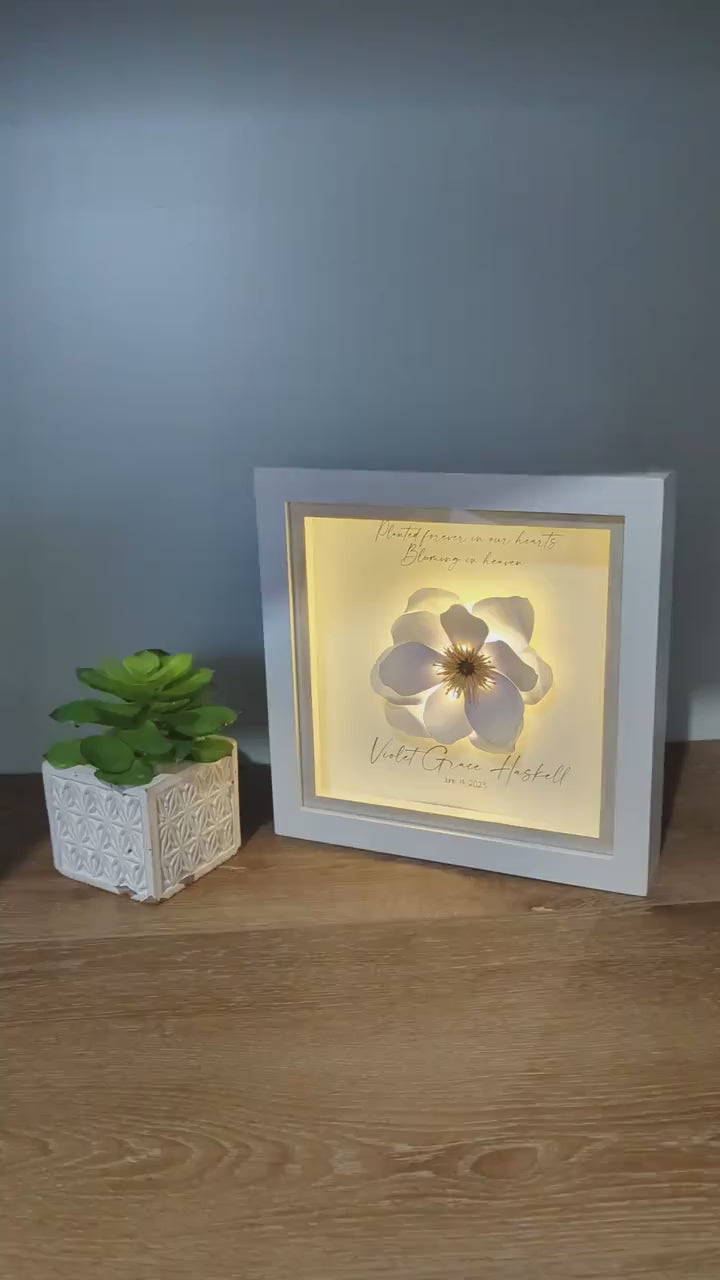 3D Lighted Violet Memorial Gift | Infant Loss | Loss of a Daughter | Loss of a Mother | Loss of a Wife