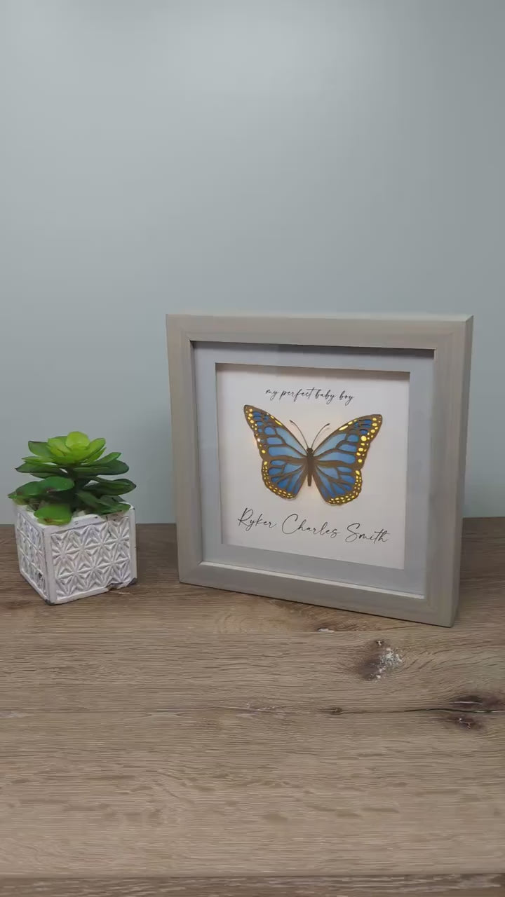 Baby Loss Butterfly Card, Framing & Lighting Optional (See Styles)