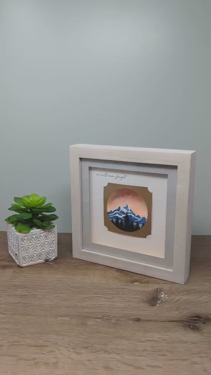 Mountain Scene Memorial Gift, Lighting Optional (See Styles)