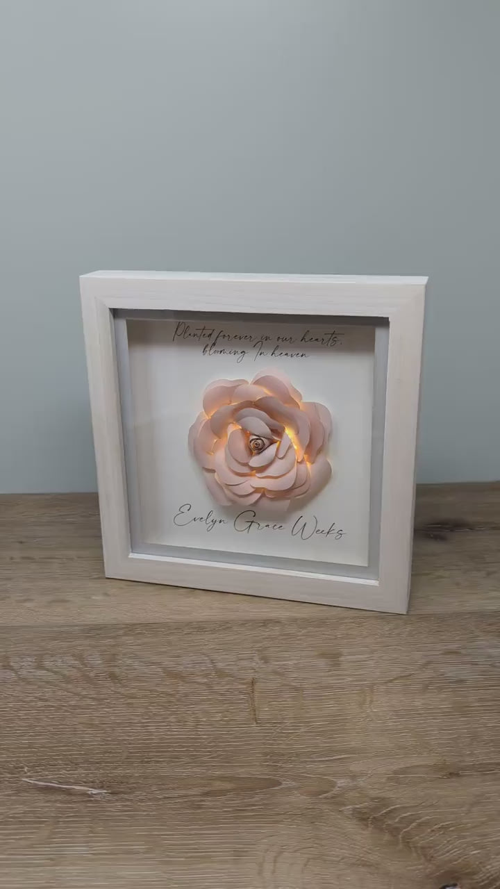 3D Lighted Rose Memorial Gift | Infant Loss | Loss of a Daughter | Loss of a Mother | Loss of a Wife