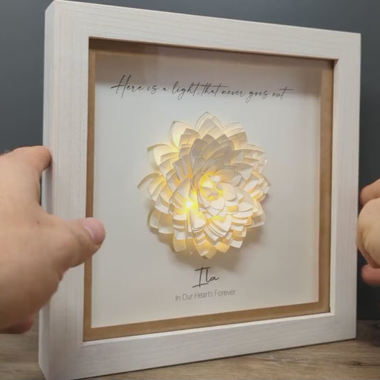 3D Lighted Dahlia Memorial Gift | Infant Loss | Loss of a Daughter | Loss of a Mother | Loss of a Wife