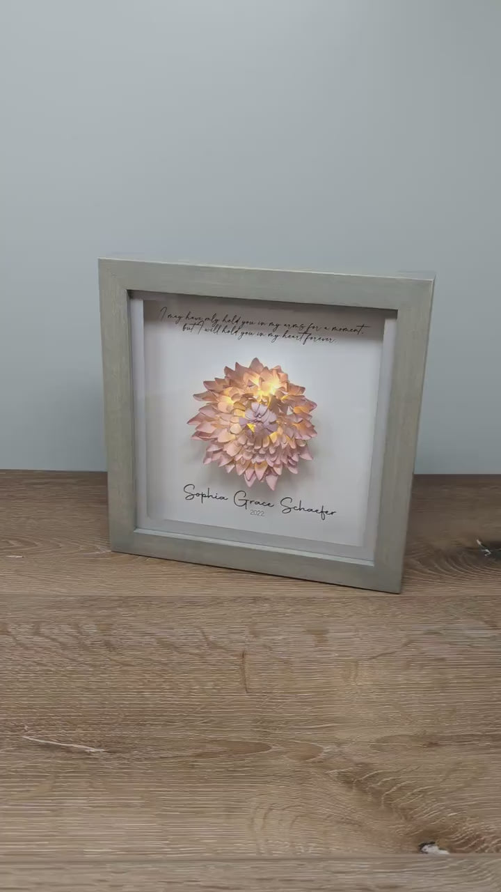 3D Lighted Chrysanthemum Memorial Gift | Infant Loss | Loss of a Daughter | Loss of a Mother | Loss of a Wife