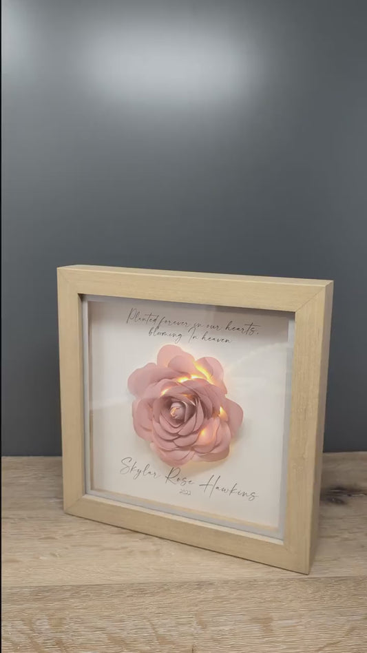 3D Lighted Rose Memorial Gift | Infant Loss | Loss of a Daughter | Loss of a Mother | Loss of a Wife