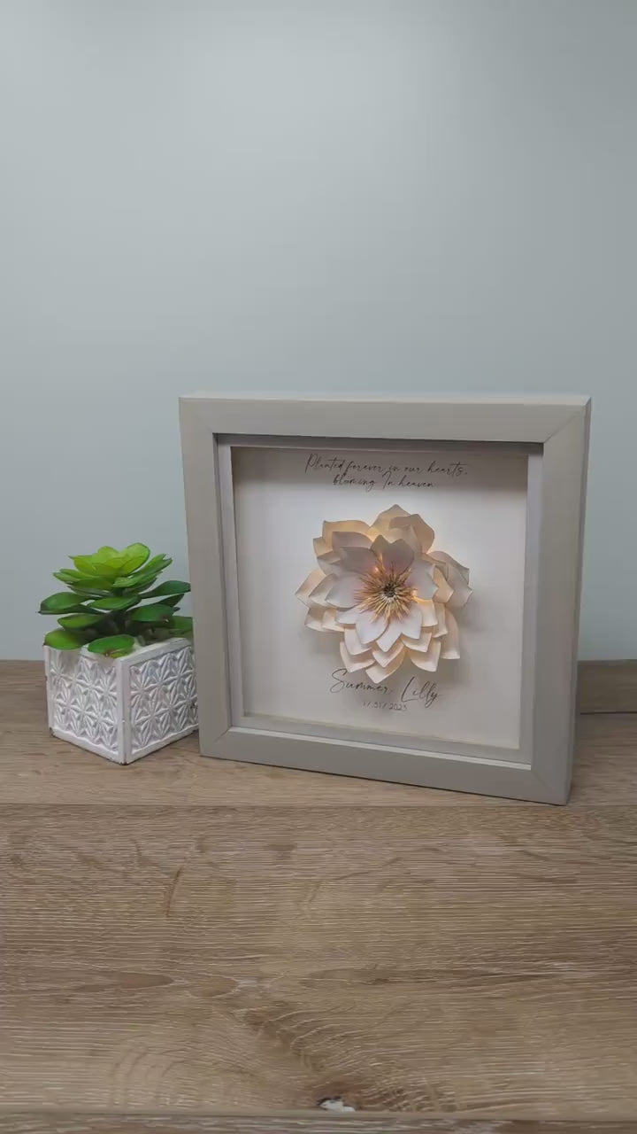 3D Lighted Lily Memorial Gift | Infant Loss | Loss of a Daughter | Loss of a Mother | Loss of a Wife