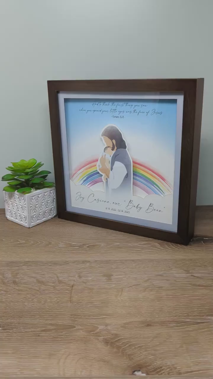 Miscarriage Gift, Stillborn or Pregnancy Loss Gift, Memorial Night Light, 3D Paper Art - Safe in the Arms of Jesus