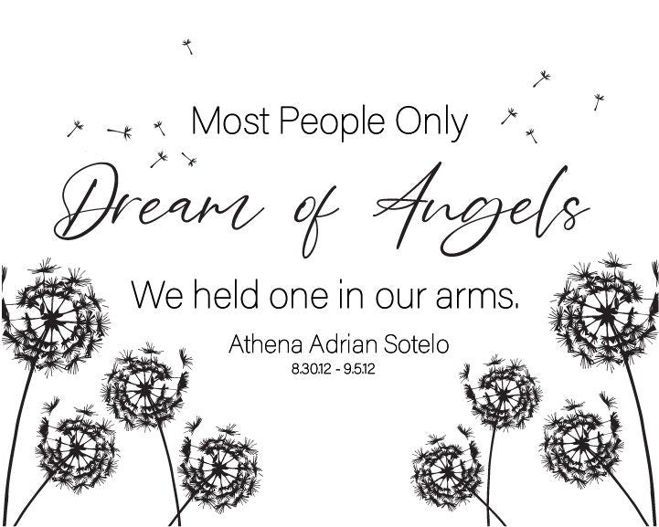 A Lifetime of Love - Personalized Angel Baby Sympathy Gift, Infant Loss, Miscarriage Memorial Print, Digital Download