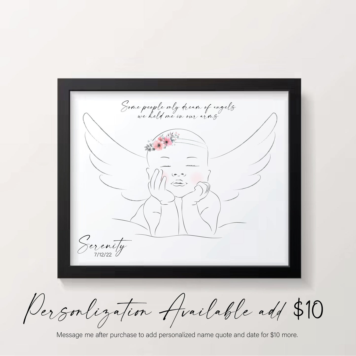 Baby Girl Line Art | Angel Baby Line Art | Pregnancy Loss Print | Miscarriage Gift | Digital Print Download