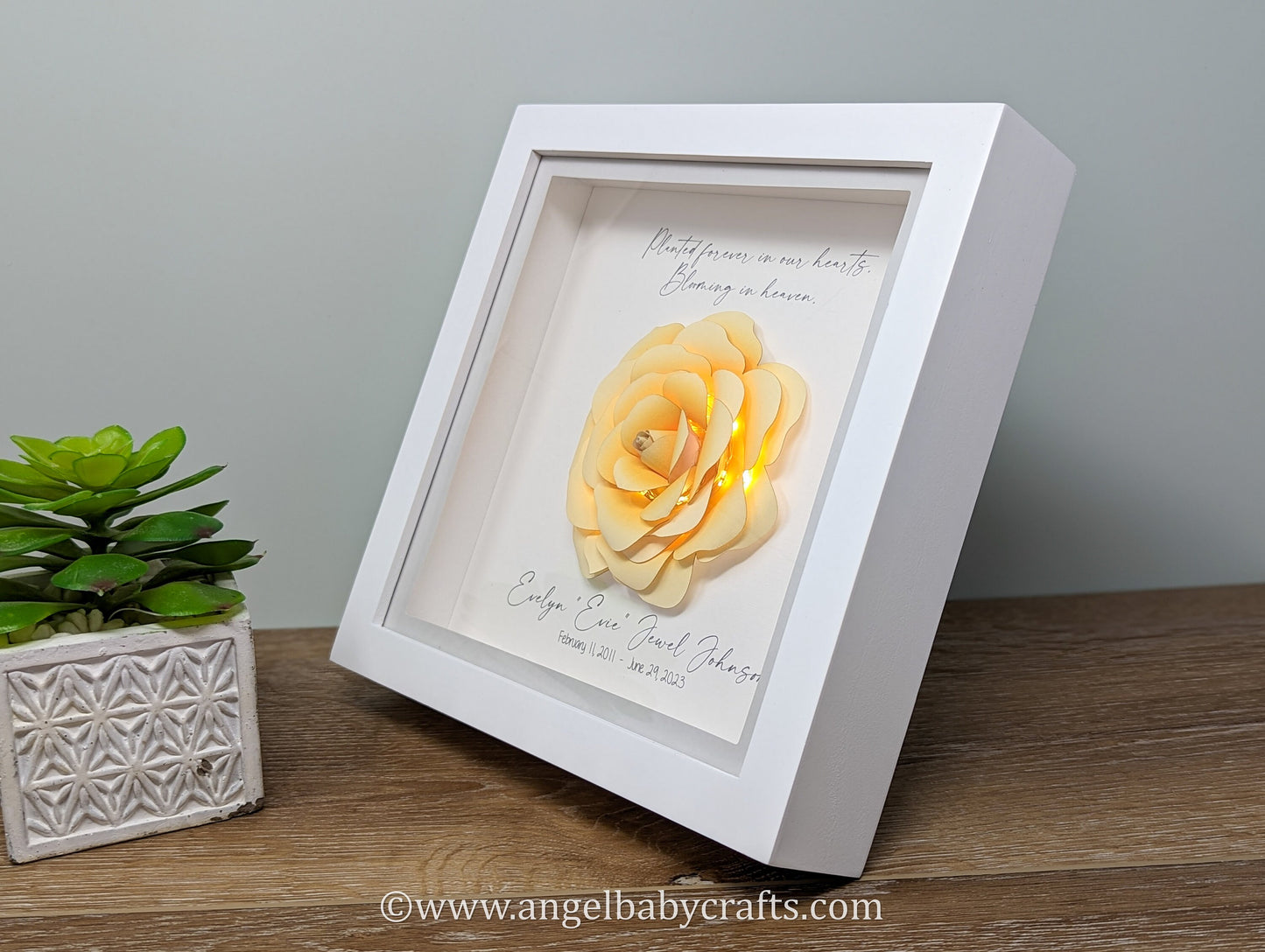 3D Lighted Rose Memorial Gift | Infant Loss | Loss of a Daughter | Loss of a Mother | Loss of a Wife