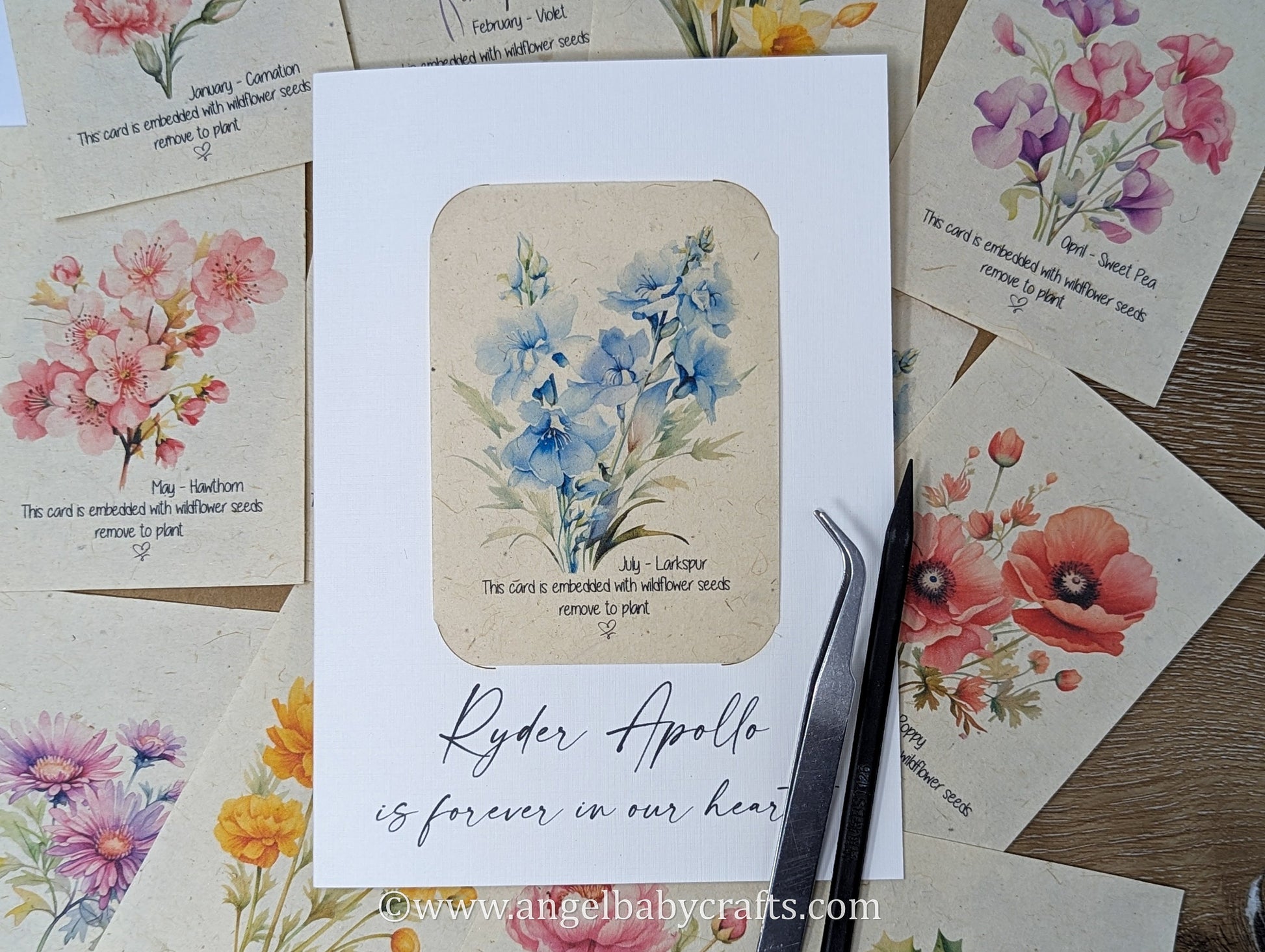 Birth Month Wildflower Seed Paper Memorial Card