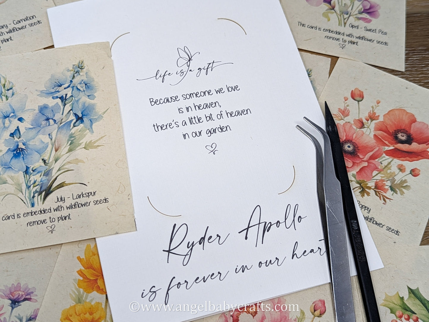 Birth Month Wildflower Seed Paper Memorial Card