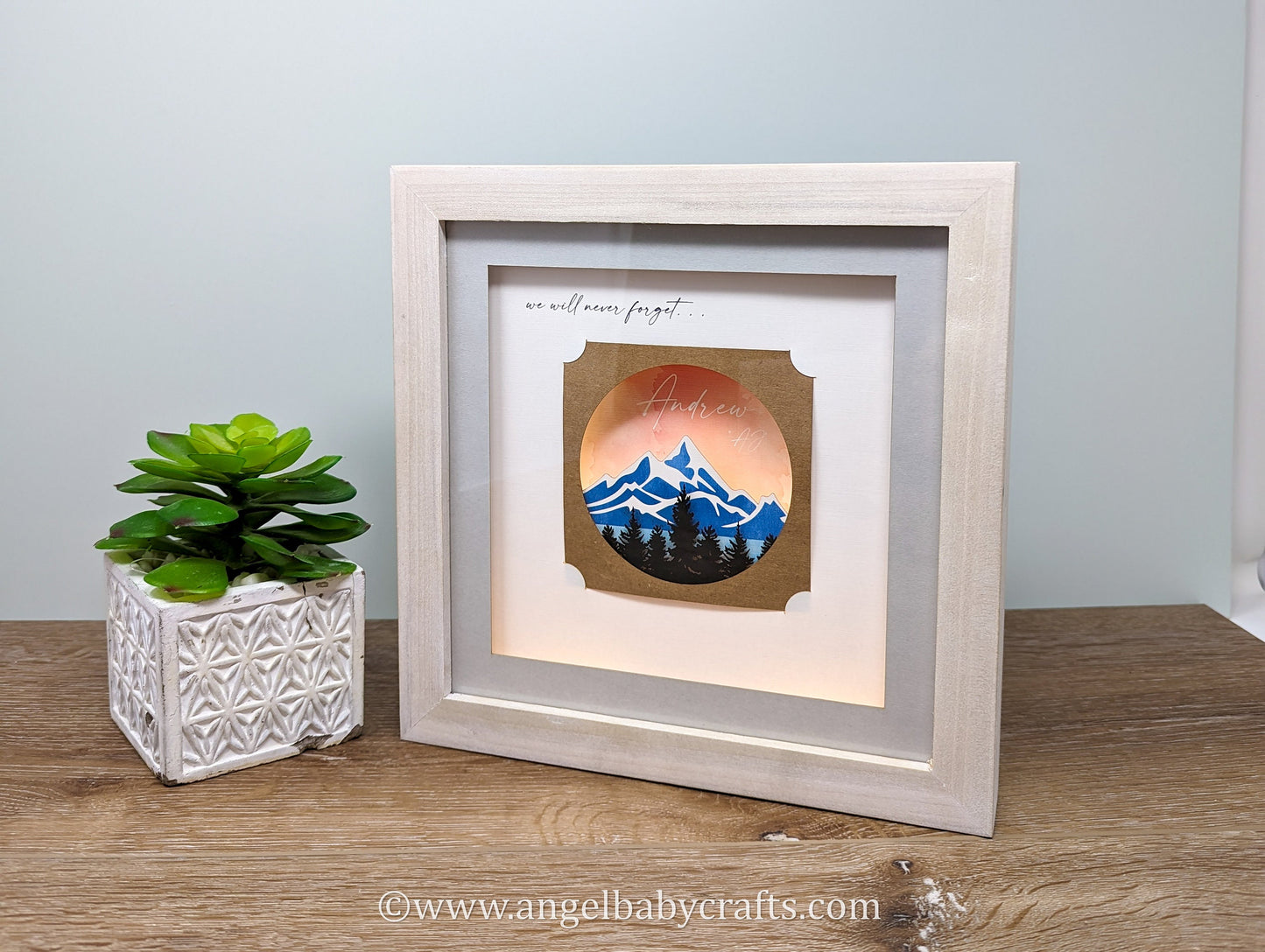 Mountain Scene Memorial Gift, Lighting Optional (See Styles)