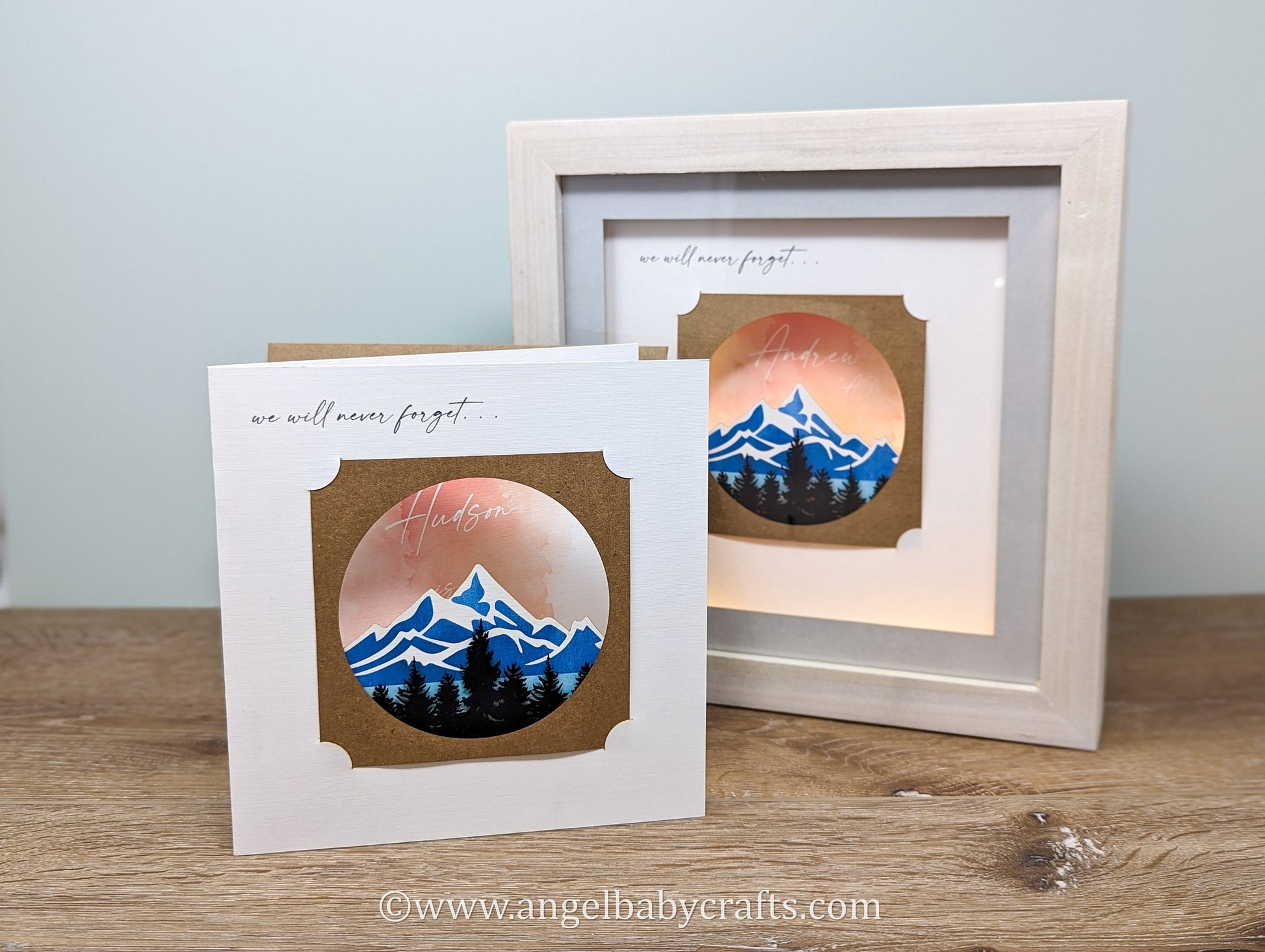 Mountain Scene Memorial Gift, Lighting Optional (See Styles)